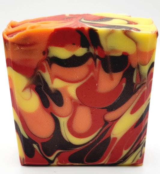 A drop swirl soap with all your favorite fall colors. Orange, red, yellow and brown. 