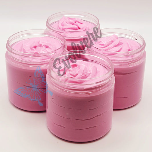 Four 4oz jars filled with pink colored body butter. Listing is for 1 jar. 