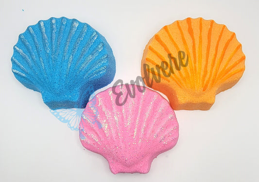 All three options of Pearl House Bath Bombs. Blue, Orange and Pink