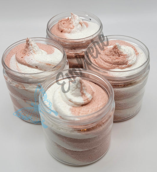 Four 4-ounce jars of white and tan swirled foaming sugar scrub. Listing is for One (1) 4 ounce jar. 