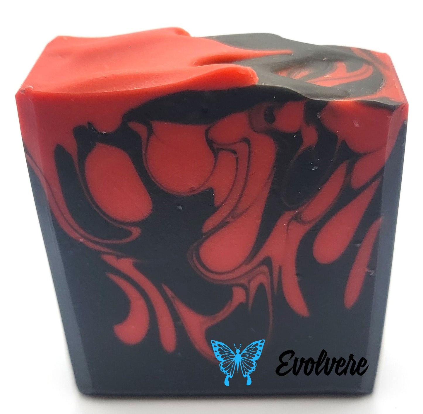 Black and Red Swirled Soap Bar