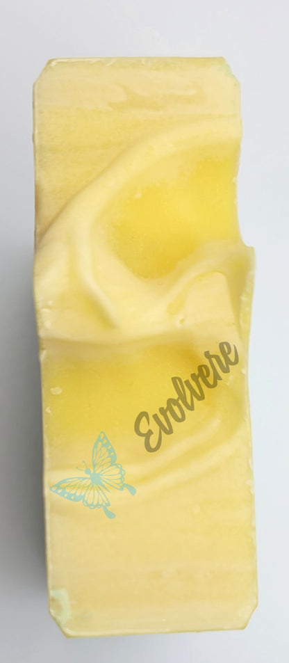 A yellow textured soap top